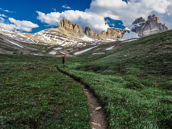 Gaining height as we exit the Dolomite Creek Valley.