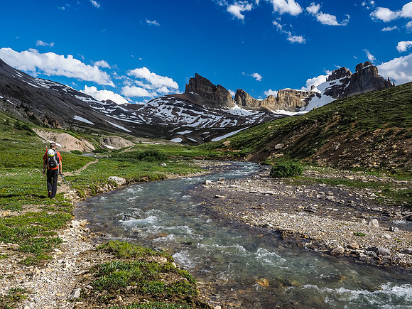 Back along Dolomite Creek and on trail.