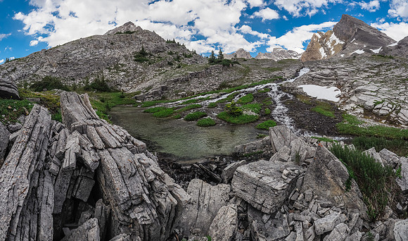 This is where a portion of the outflow stream completely vanishes into the rocks - right at my feet.