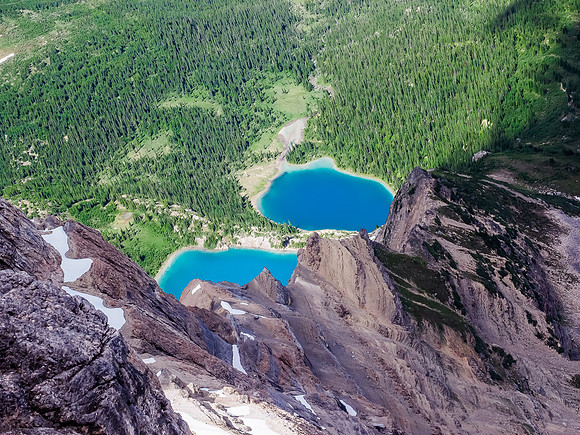 Gorgeous tarns under the northeast face of Bobac along the Siffleur River Valley.
