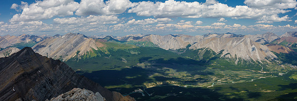 Divide Creek runs from Chirp Peak and Divide Pass at C-L to the Red Deer River below.