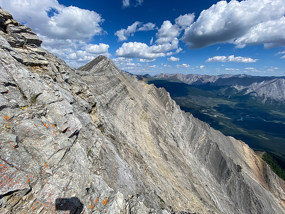 Exposure down the east face.
