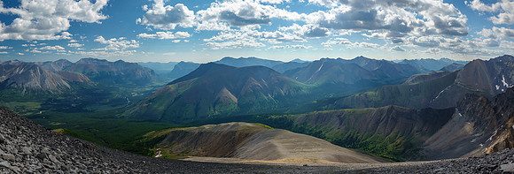 Views down our approach slopes to Mount White.