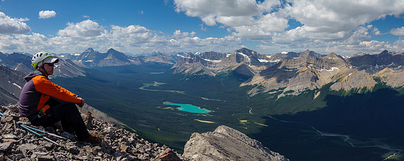 Phil takes in the wonderful summit views from Prow Mountain.