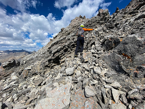 Traversing to Prow Mountain.