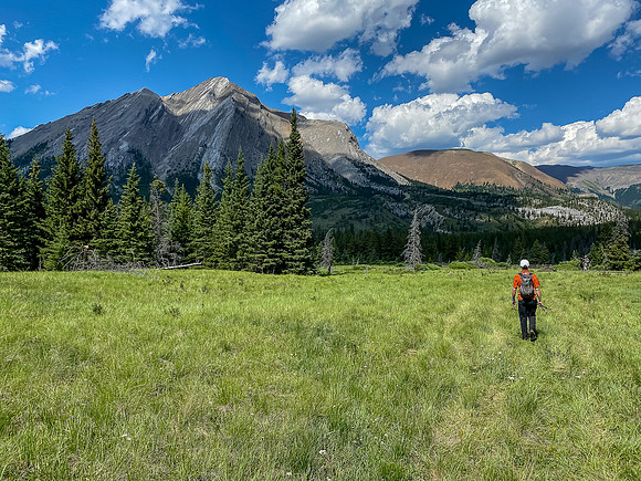 Hiking to the Scotch Camp Warden Cabin.