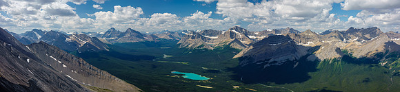 Skeleton Lake and the upper Red Deer River valley towards Skoki (C).