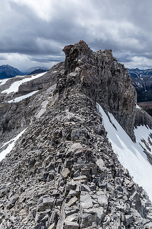 Looking back at one of the moderate downclimbs.