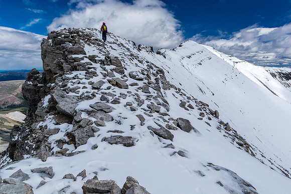 Ascending the west ridge of Wapiti Mountain to the summit.