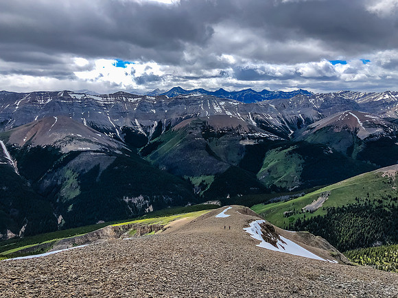 Descending the west slopes of Wapiti towards Tyrrell Creek.