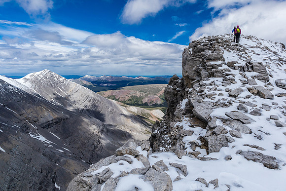 There is some exposure off the summit making for a spectacular view.