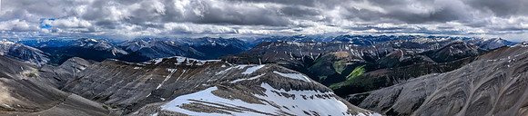 Incredible views over the eastern Banff ranges from the west ridge of Wapiti Mountain.