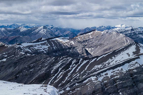 Condor Peak at left with a snowy Whelk Peak rising at distant right.