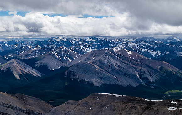 Views over Mount White towards peaks like Mount St. Bride and Douglas.