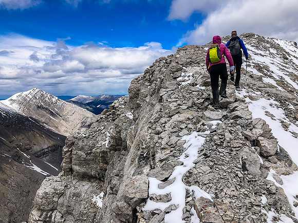 Ascending the west ridge of Wapiti Mountain to the summit.