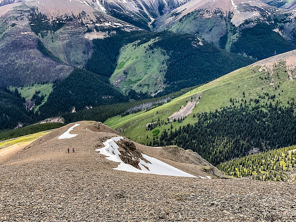 Descending the west slopes of Wapiti towards Tyrrell Creek.