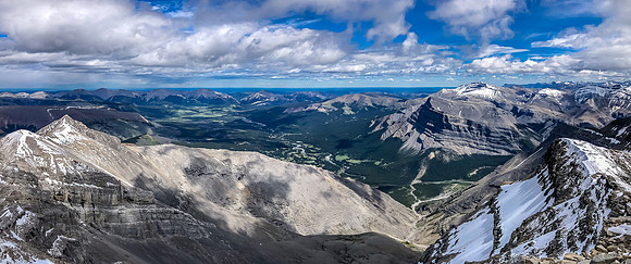 Gorgeous views east over Ya Ha Tinda with Warden Rock and Barrier Mountain at right.