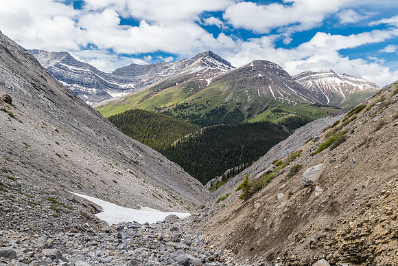 Lovely views back west from the access drainage.