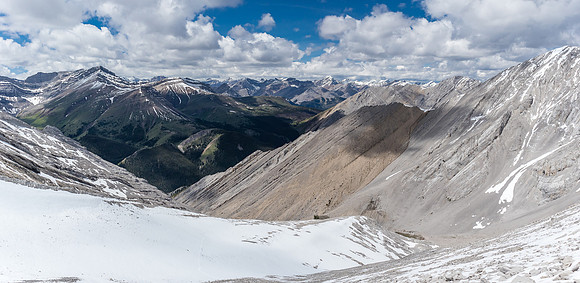 Looking back down the access rib and drainage to Condor's south ridge.