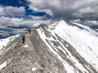 Phil and Joanna approach the crux on Condor Peak's south ridge.