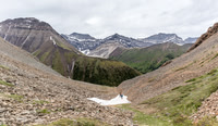 Shale Pass. Chirp Peak at left.
