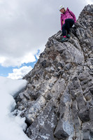 Joanna descends the bottom of the crux above me.