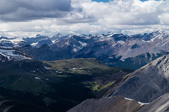 Gorgeous lighting on Augusta, Recondite, Abstruse, Icefall and Mamen Peak (R).