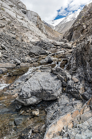 Ascending the west access drainage for Condor Peak.