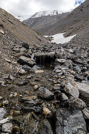 Ascending the west access drainage for Condor Peak.
