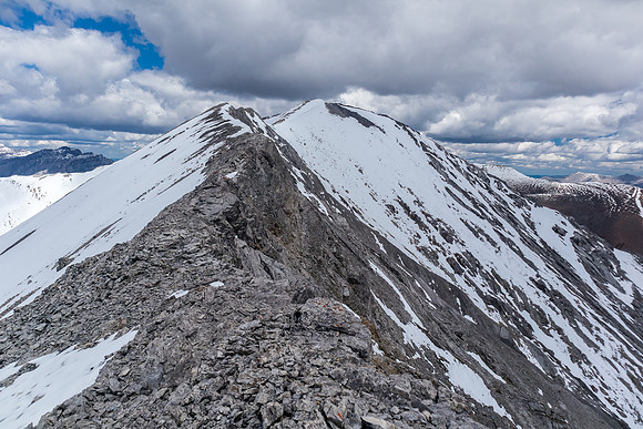 Looking ahead to the summit. It looks OK but you never know on these ridges...