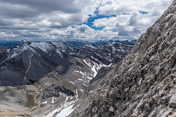 The Shale Pass trail runs at valley bottom here.
