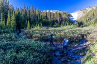 Hiking over the NE shoulder of Boar Station on our way from Divide Creek to the Red Deer River.