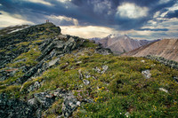 Hiking up the easy and scenic south slope of Chirp Peak.