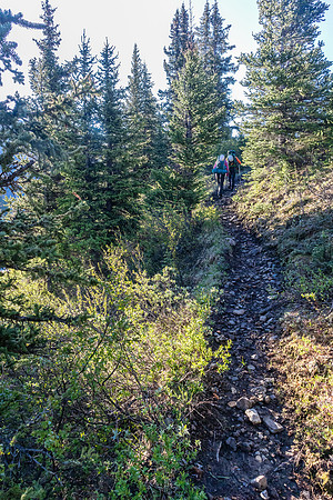 Hiking over the NE shoulder of Boar Station on our way from Divide Creek to the Red Deer River.