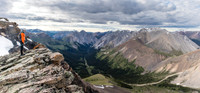 Views over Divide Pass down Peters Creek to Mount Peters and Condor Peak (R).