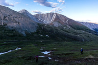 Descending east slopes of Chirp in dying light.