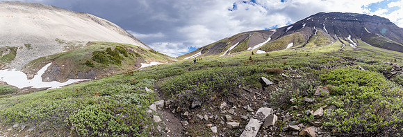 Hiking up to Divide Pass. Chirp Peak at right.