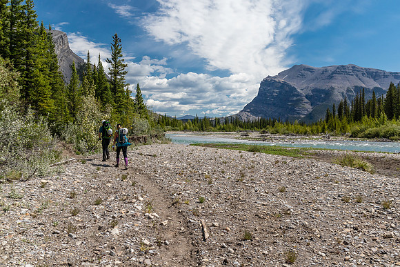 Hiking back to the Ya Ha Tinda ranch on the old Cascade Fire Road.
