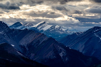 Dramatic lighting on Dodo Peak with Hatter to its right.