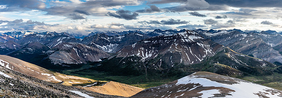 Incredible late day lighting over the Tomahawk Pass area looking to the eastern Banff ranges.