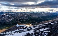 Views back over Tomahawk Pass (L) with Condor Peak and Mount Peters at right.