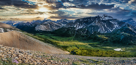 Incredible lighting over Tomahawk Pass.