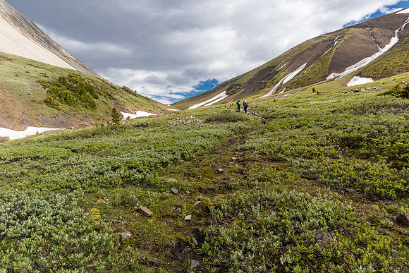 Hiking up to Divide Pass.