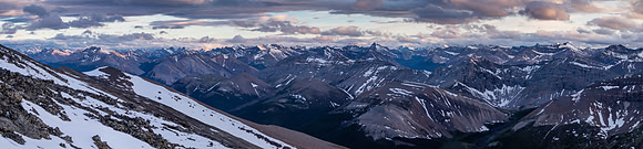 Late evening lighting over the eastern Banff ranges.