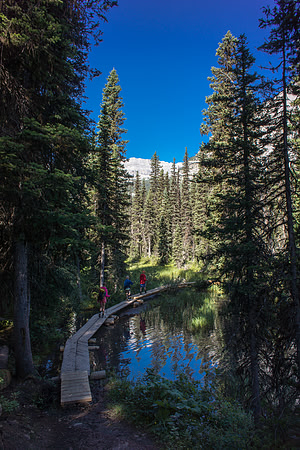Hiking along the Elk Lakes.