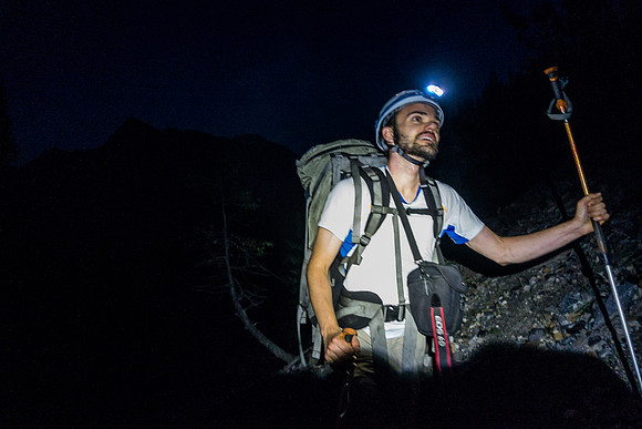 Ben still looks happy, despite getting lost briefly in the dark on approach.