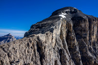 At the first notch, looking up at the summit of Cline. Couldn't have better conditions.