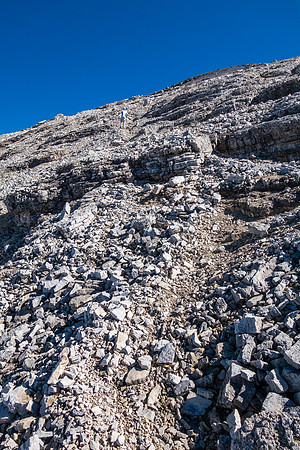 After the excitement of the notches, it's a very normal Rockies scree bash to the summit!