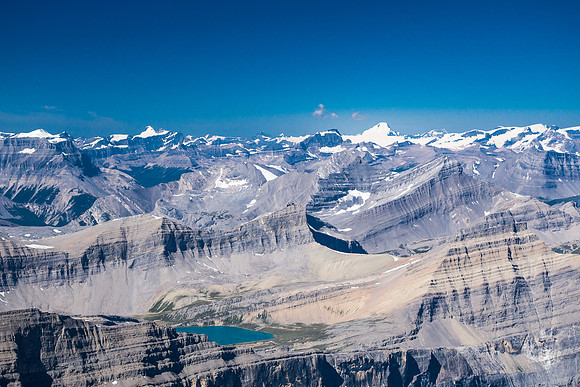 Pinto Lake with Amery, Bryce, Saskatchewan, Columbia and even Tsar visible - along with many other giant peaks.