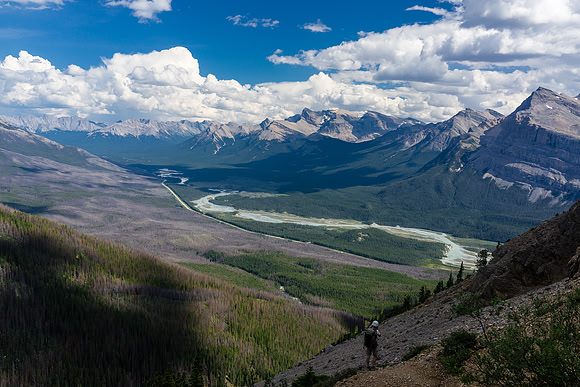 Descending back towards the North Saskatchewan River.